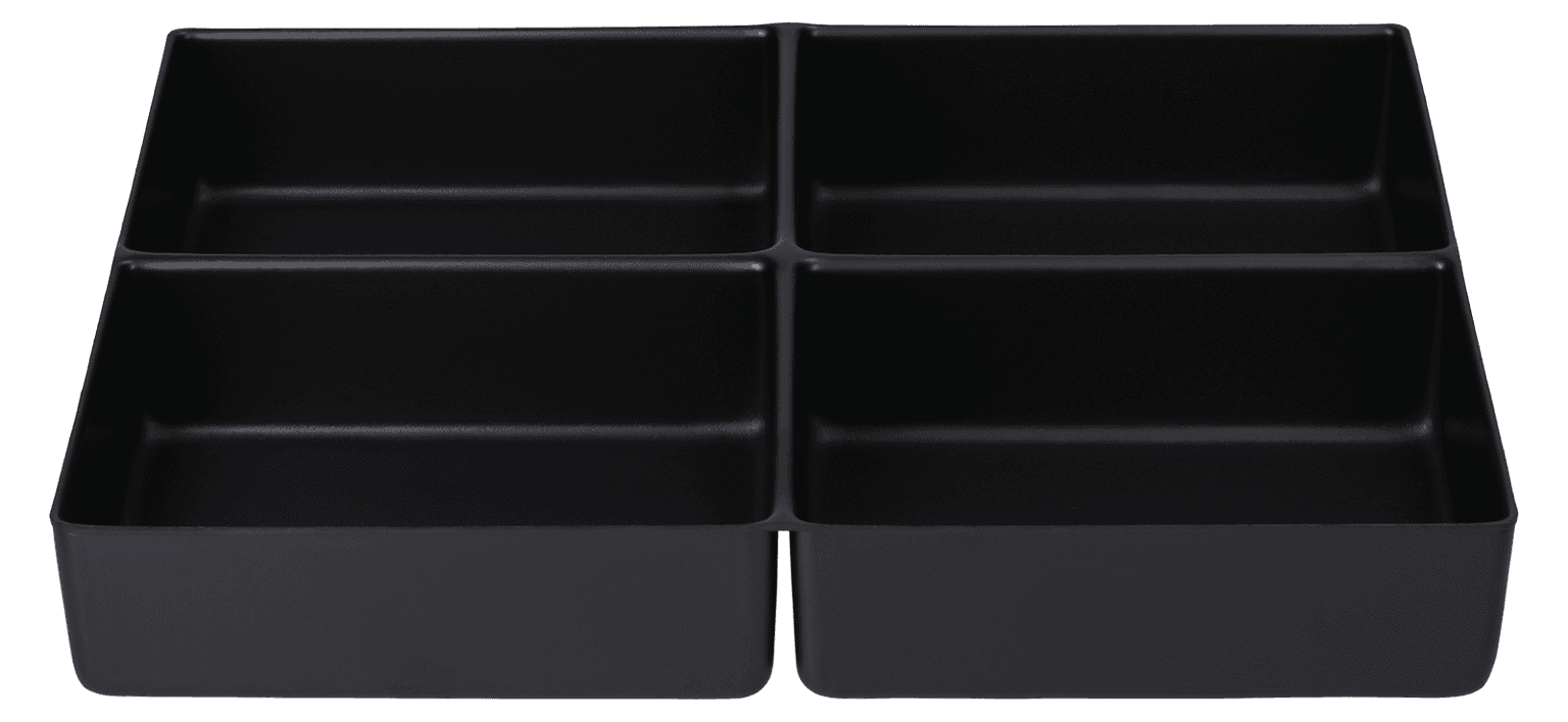 ESD-Inlay schwarz 4 Kavitaeten rechteckig
