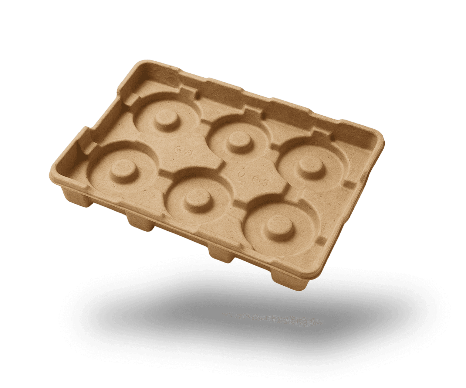 Faserguss Tray mit runden Nestern