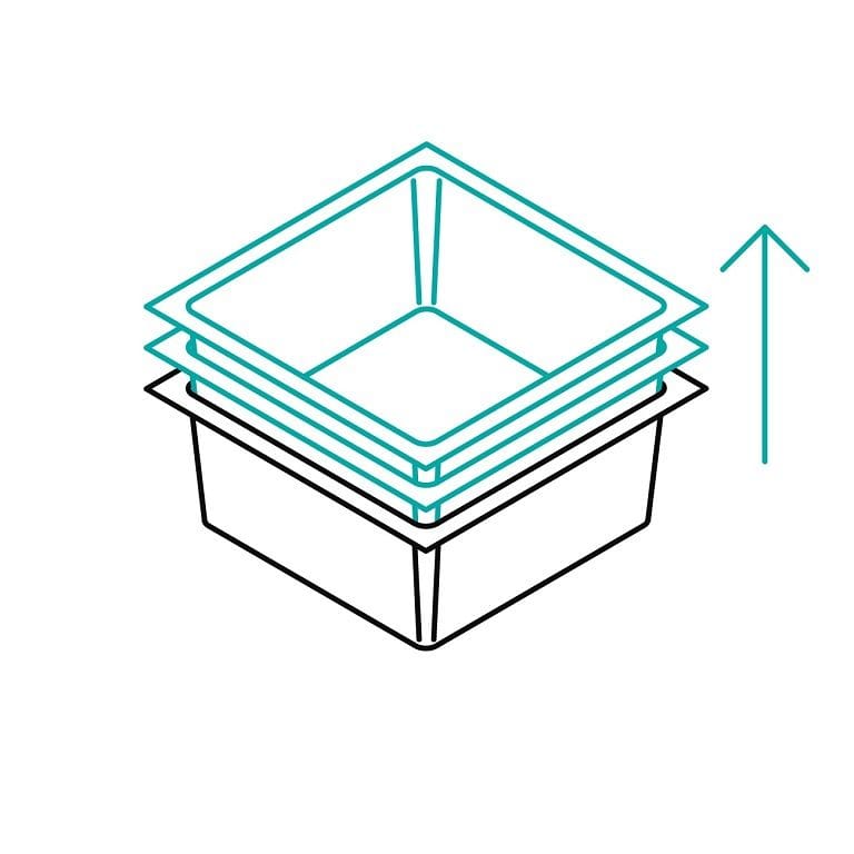 Tiefziehbehältnis Stapelung