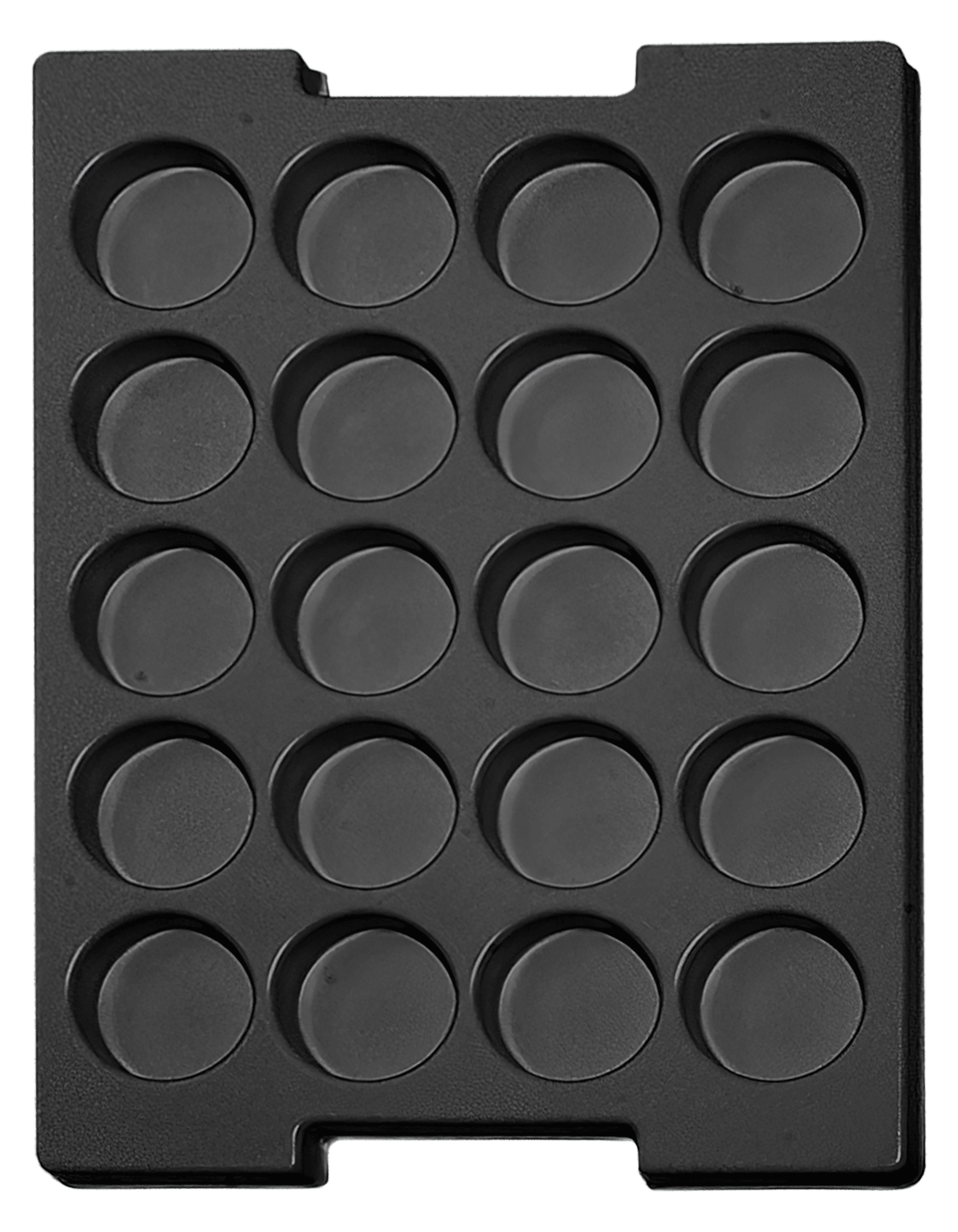 ESD-Tiefzieheinlage schwarz, 20 Nester rund, PS 