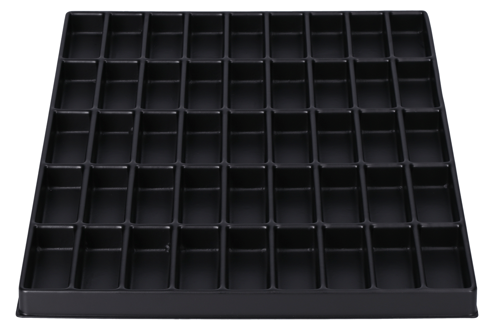 ESD-Tiefzieheinlage schwarz, 45 Nester rechteckig, PS 