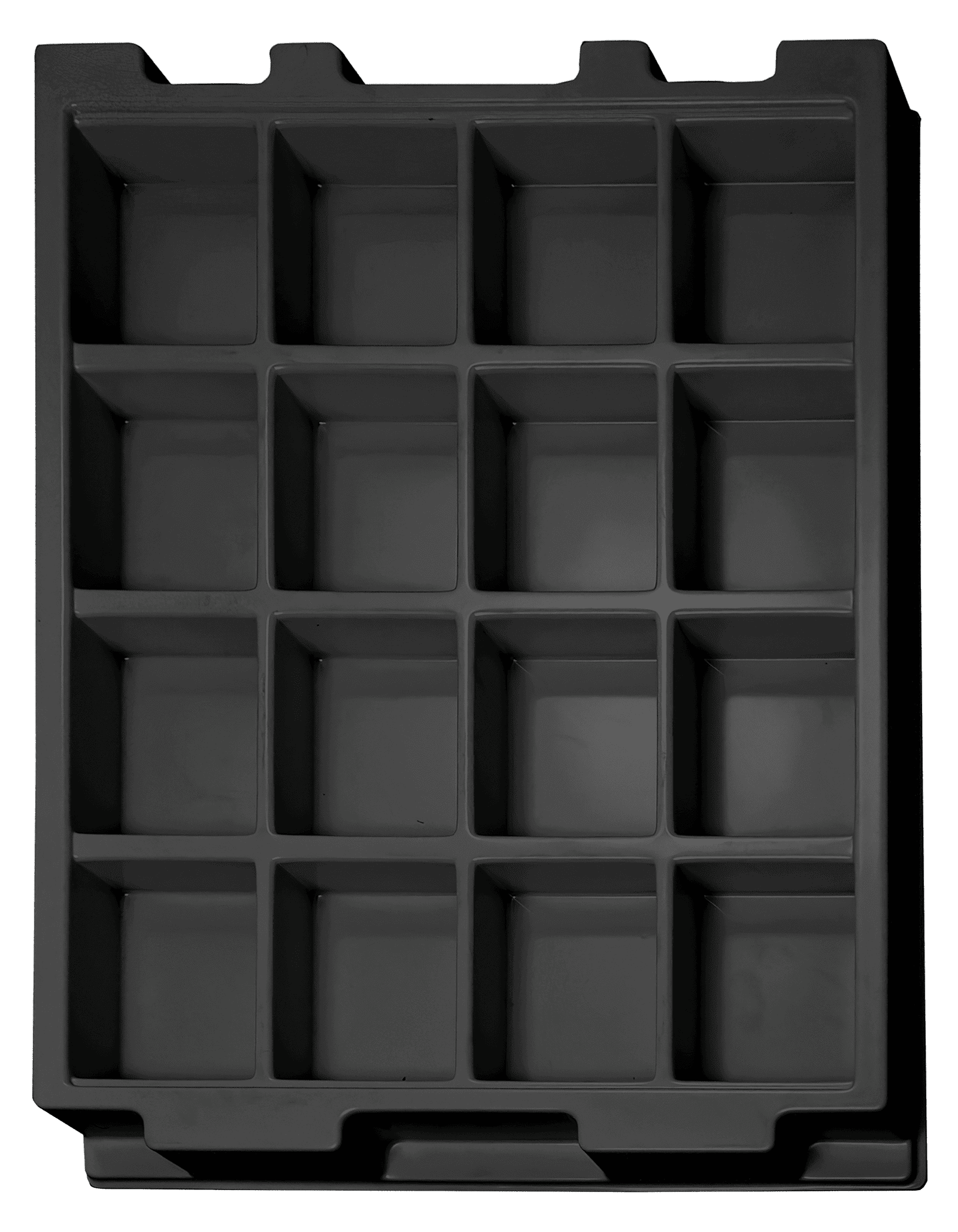 ESD-Tiefzieheinlage schwarz, 16 Nester rechteckig, PS